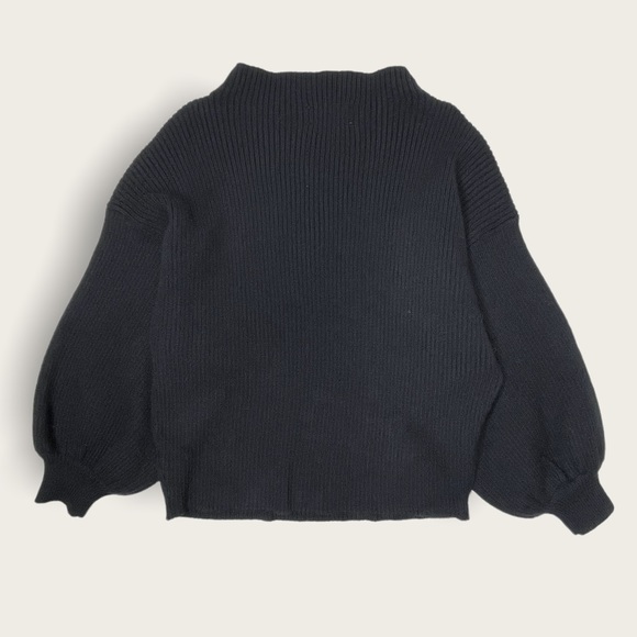 Line + Dot Black Alder Funnel Neck Rib Knit Sweater Size Small - Picture 5 of 12